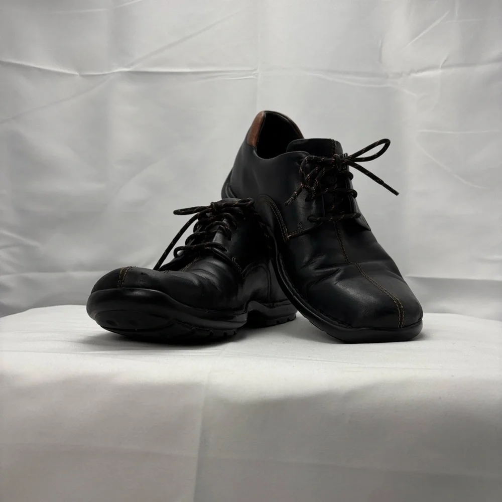 Cole Haan Zeno Lace ll Men's Sz8 Black Leather Split-Toe Casual‎ Oxford Style
